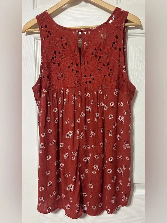 Maurices Women’s Floral Rust Sleeveless Tunic Top Blouse Size XL - Picture 5 of 6